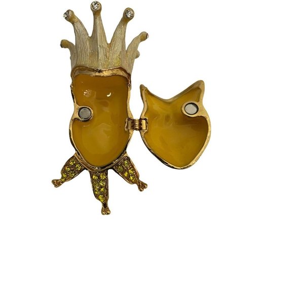 Jewelry Trinket Box Art Form Rhinestone Jester Enamel Clown 3 1/2" × 2" - Picture 2 of 5